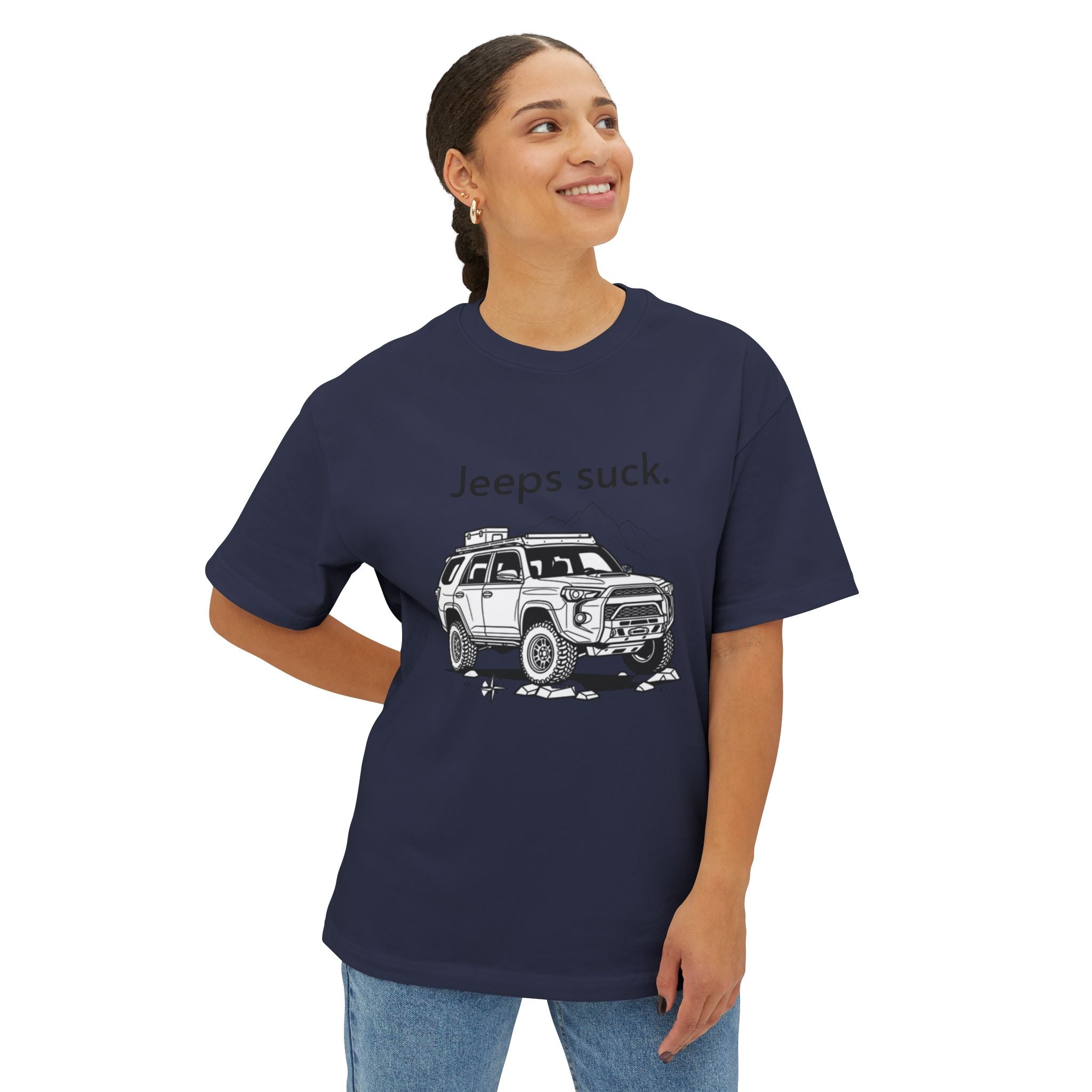 Graphic Tee — "Jeeps suck." Off‑Road SUV Illustration T-Shirt