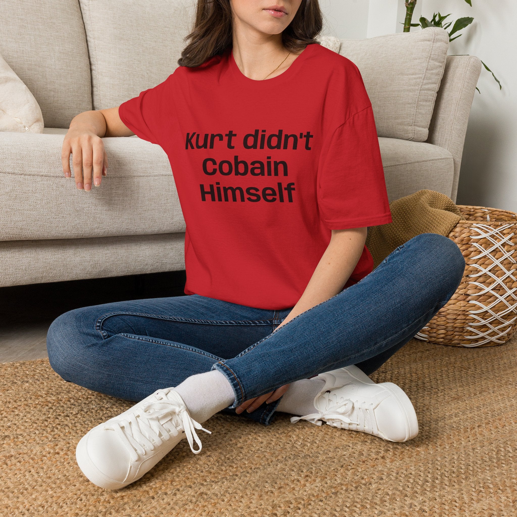Graphic Tee — "Kurt Didn't Cobain Himself" Statement Shirt