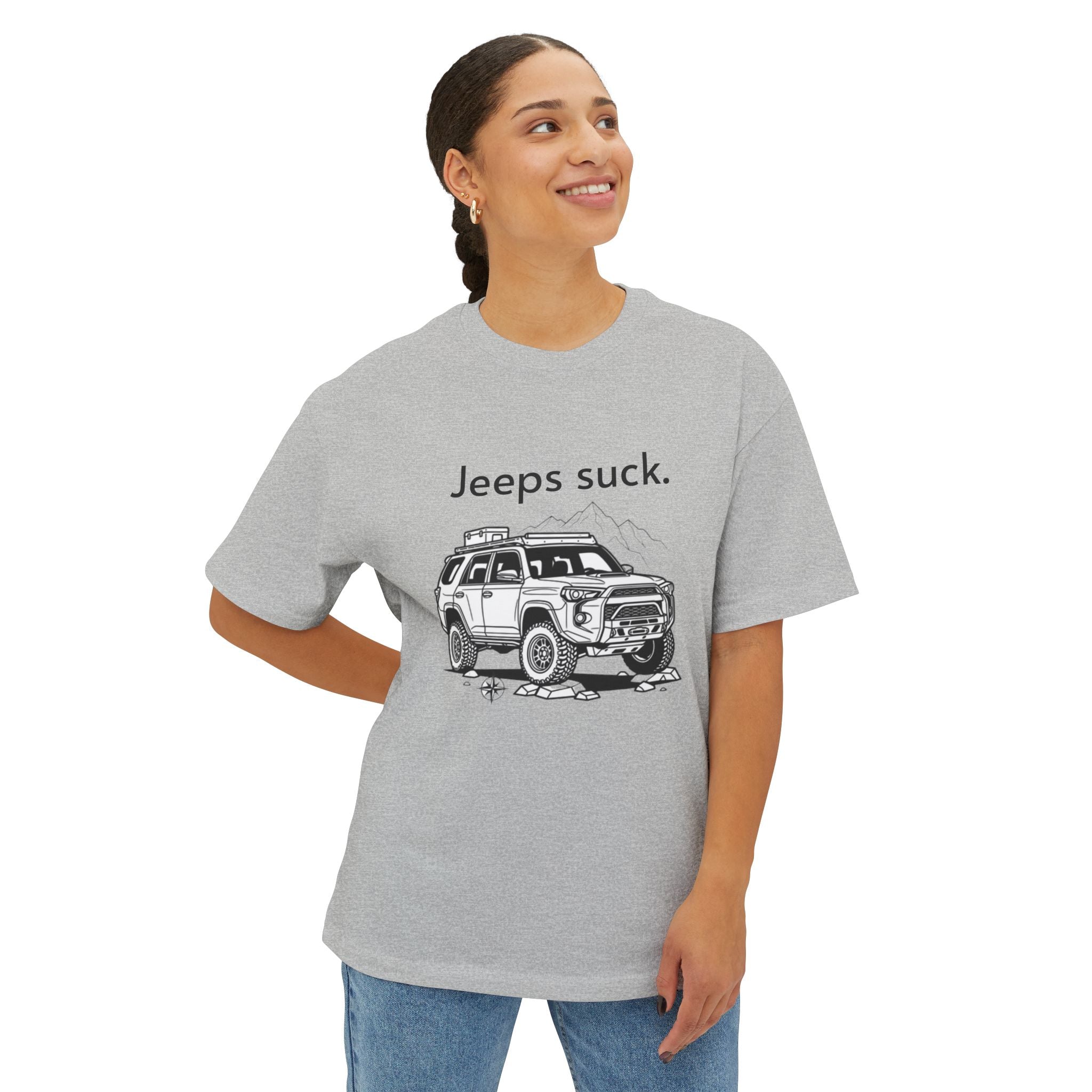 Graphic Tee — "Jeeps suck." Off‑Road SUV Illustration T-Shirt