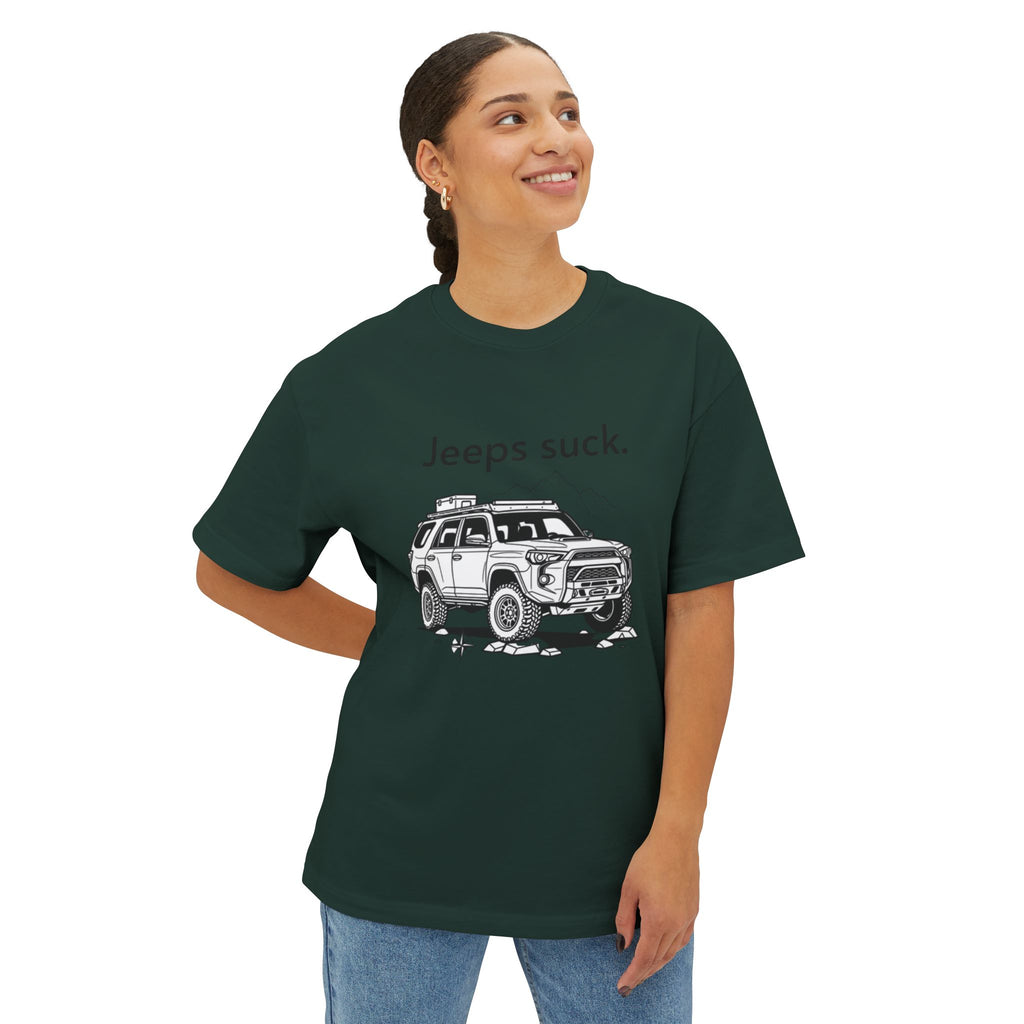 Graphic Tee — "Jeeps suck." Off‑Road SUV Illustration T-Shirt