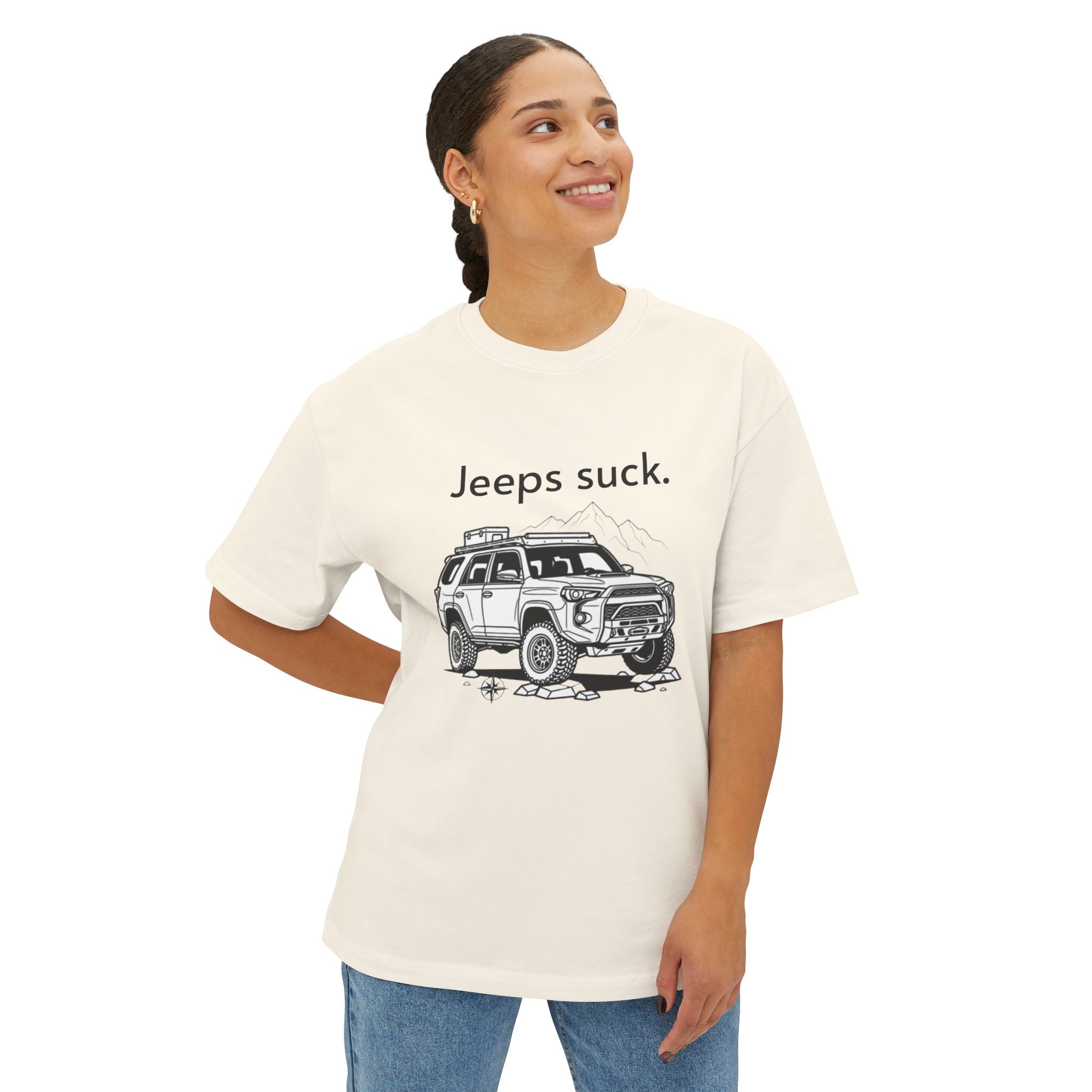 Graphic Tee — "Jeeps suck." Off‑Road SUV Illustration T-Shirt