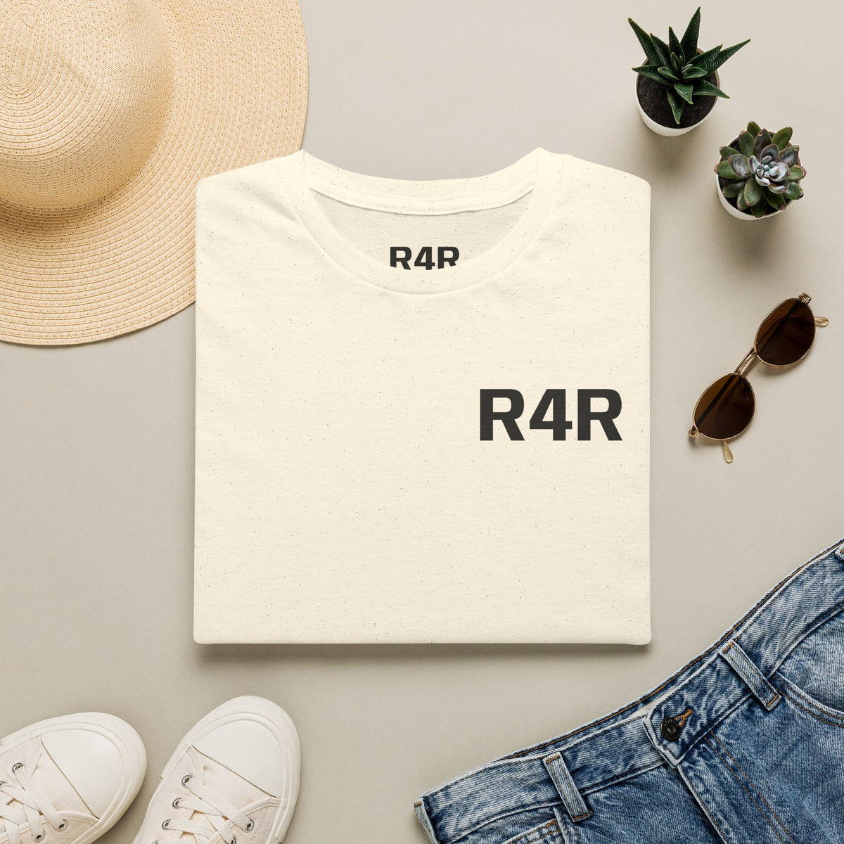 R4R Minimal Logo T-Shirt — Classic Chest Print Casual Tee