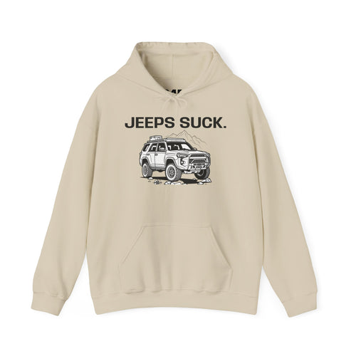 Hoodie - 'JEEPS SUCK' Off-Road Truck Graphic Pullover