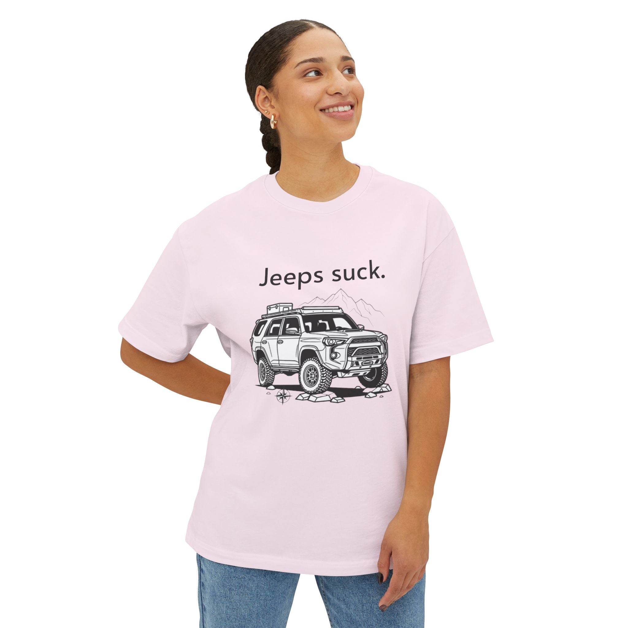 Graphic Tee — "Jeeps suck." Off‑Road SUV Illustration T-Shirt