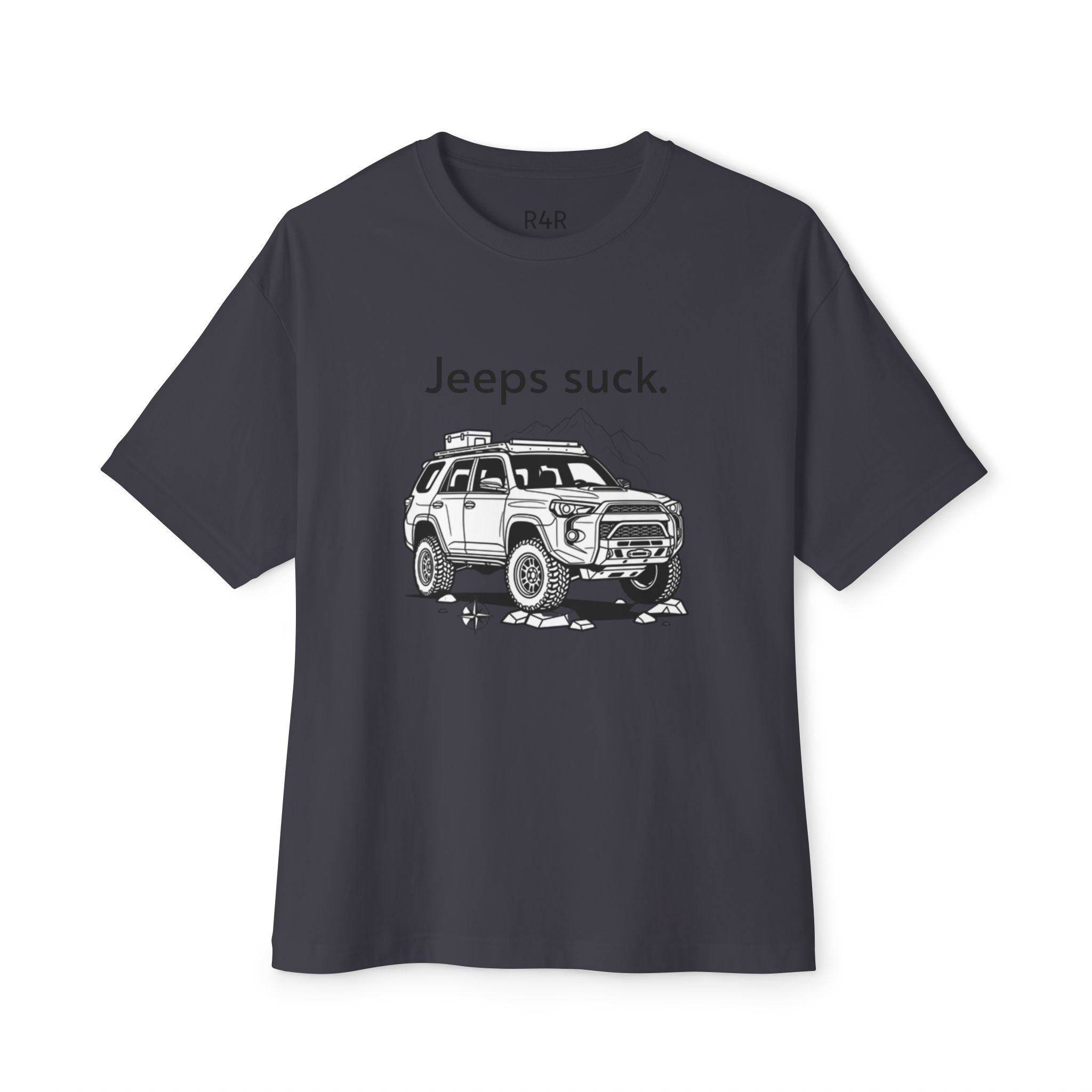 Graphic Tee — "Jeeps suck." Off‑Road SUV Illustration T-Shirt