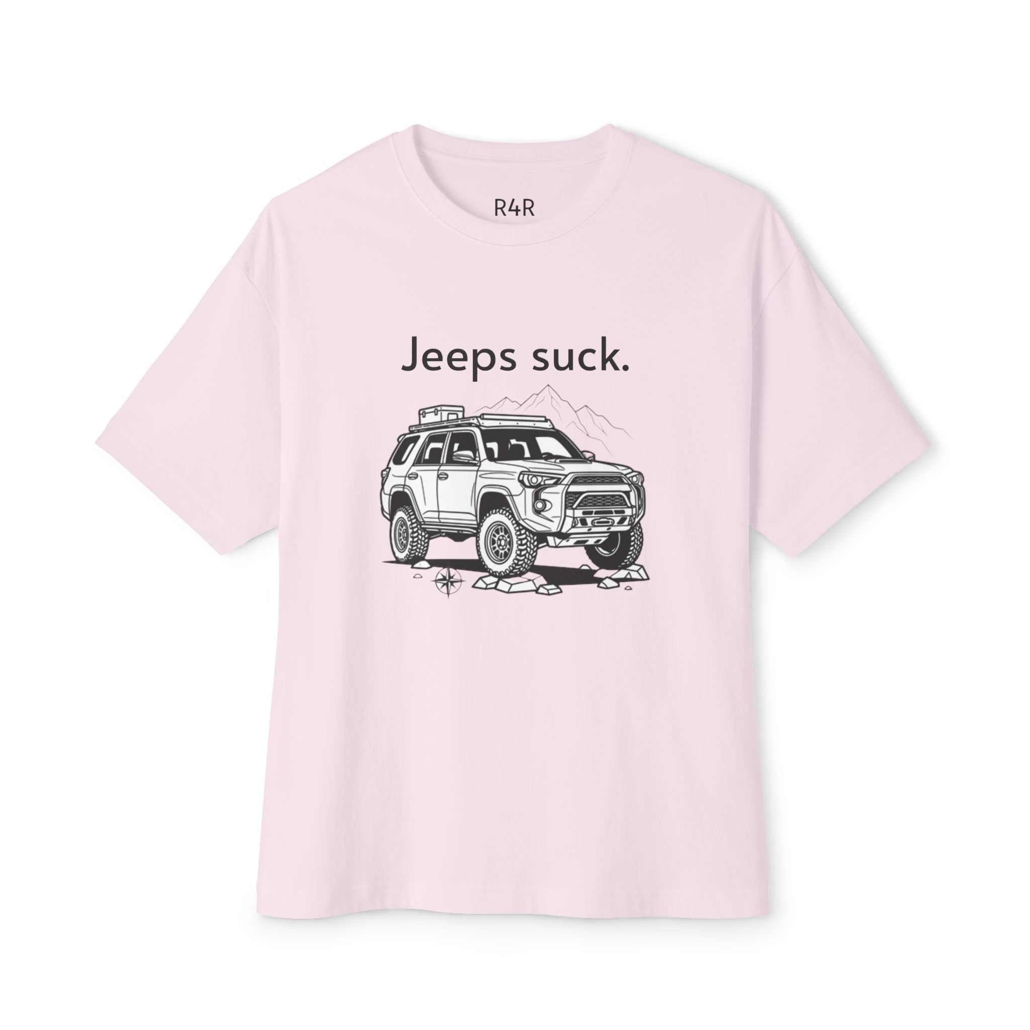 Graphic Tee — "Jeeps suck." Off‑Road SUV Illustration T-Shirt