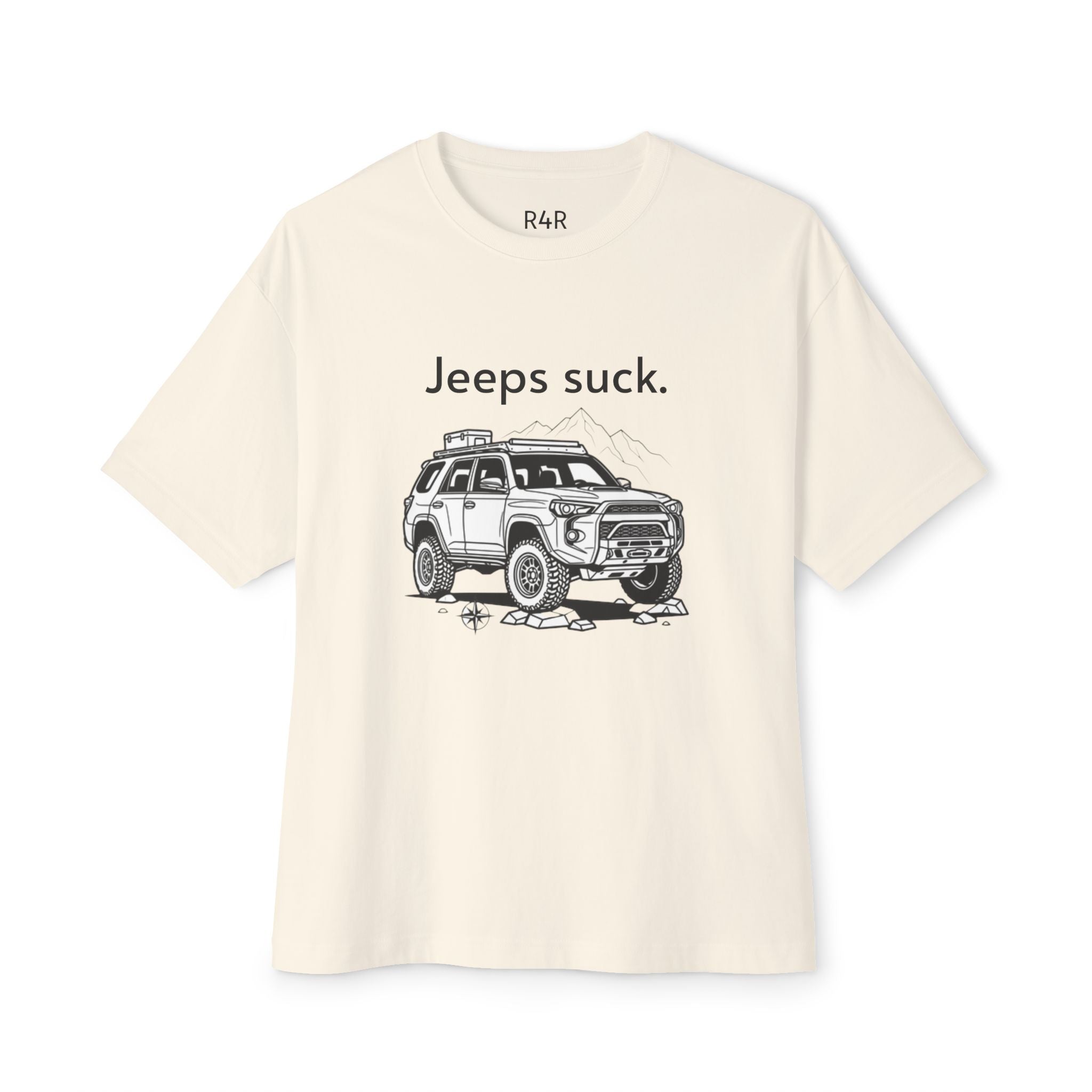 Graphic Tee — "Jeeps suck." Off‑Road SUV Illustration T-Shirt