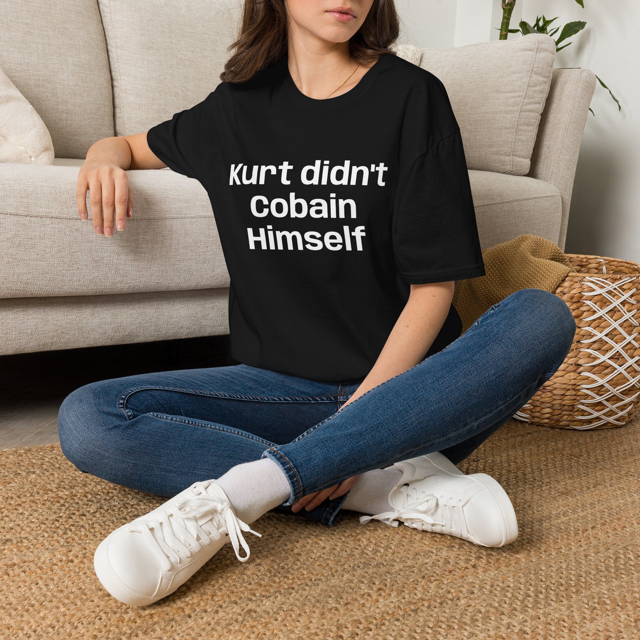 Graphic Tee — "Kurt Didn't Cobain Himself" Statement Shirt