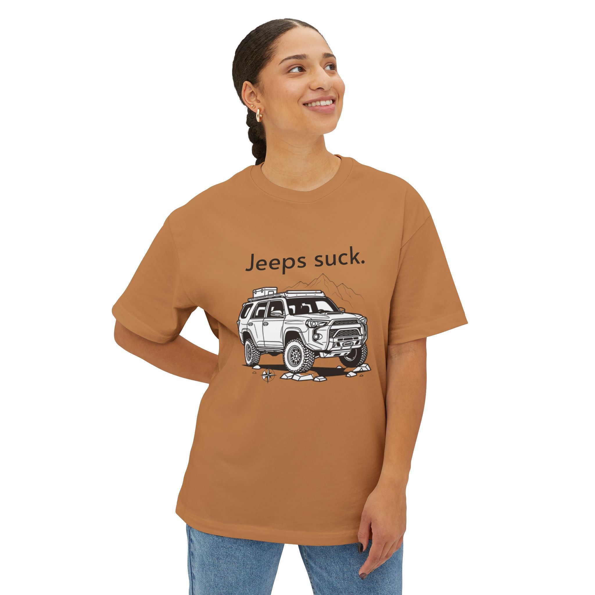 Graphic Tee — "Jeeps suck." Off‑Road SUV Illustration T-Shirt