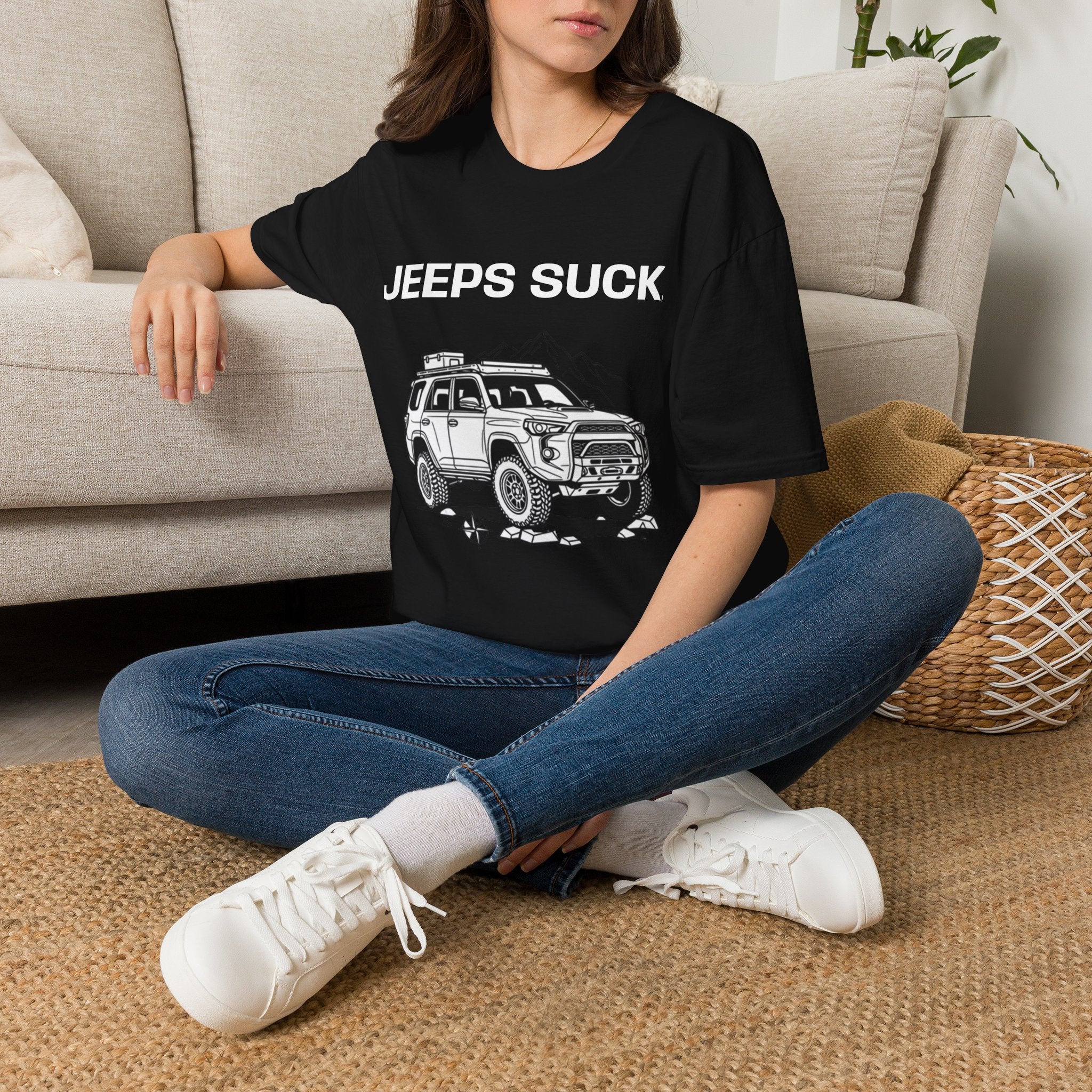 Jeep Critique T‑Shirt — "JEEPS SUCK." Off‑Road Truck Graphic Tee