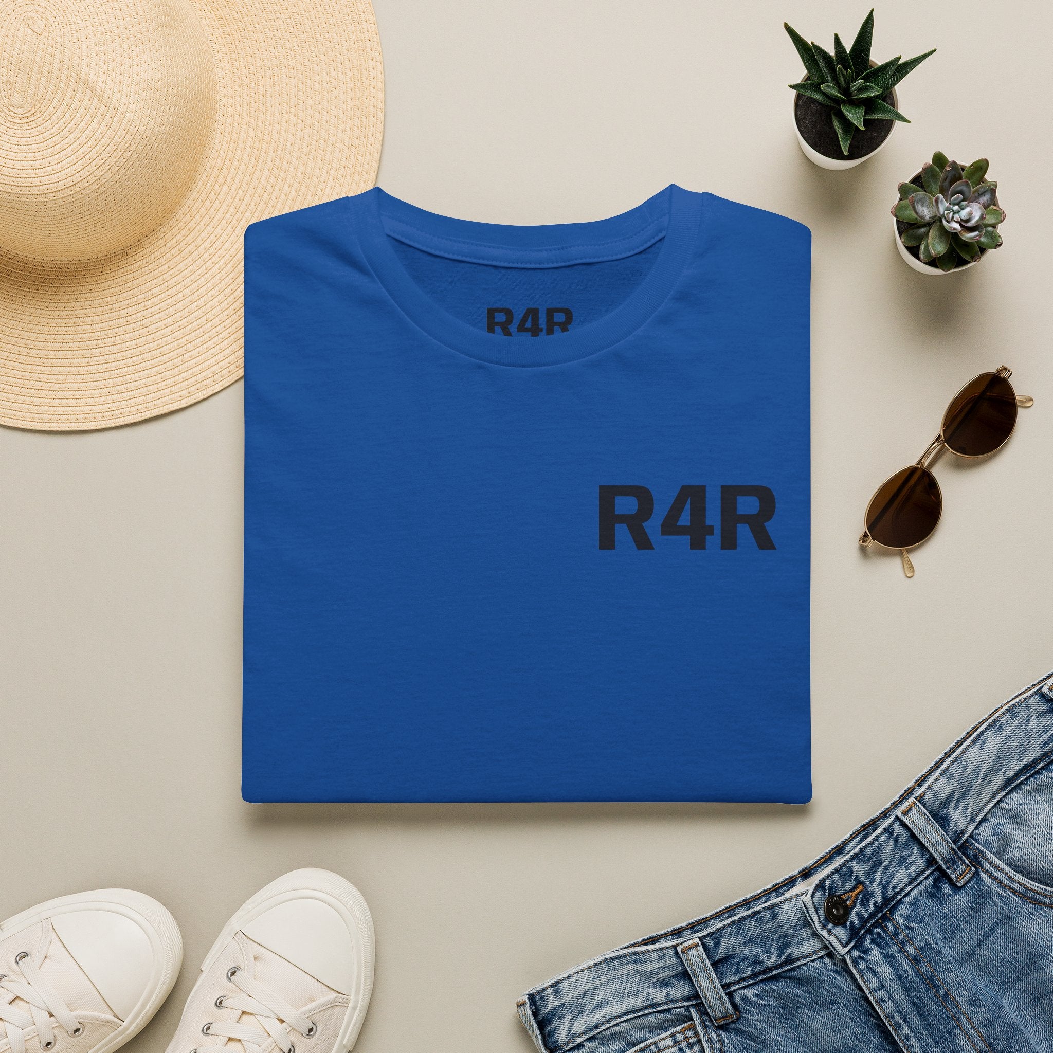 R4R Minimal Logo T-Shirt — Classic Chest Print Casual Tee