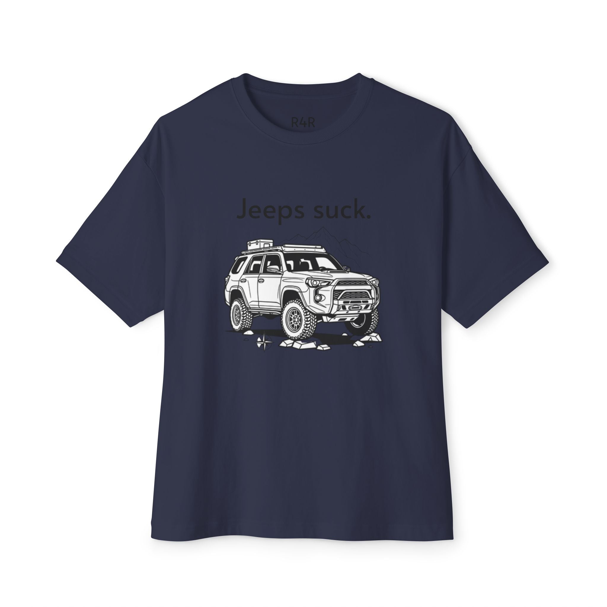 Graphic Tee — "Jeeps suck." Off‑Road SUV Illustration T-Shirt