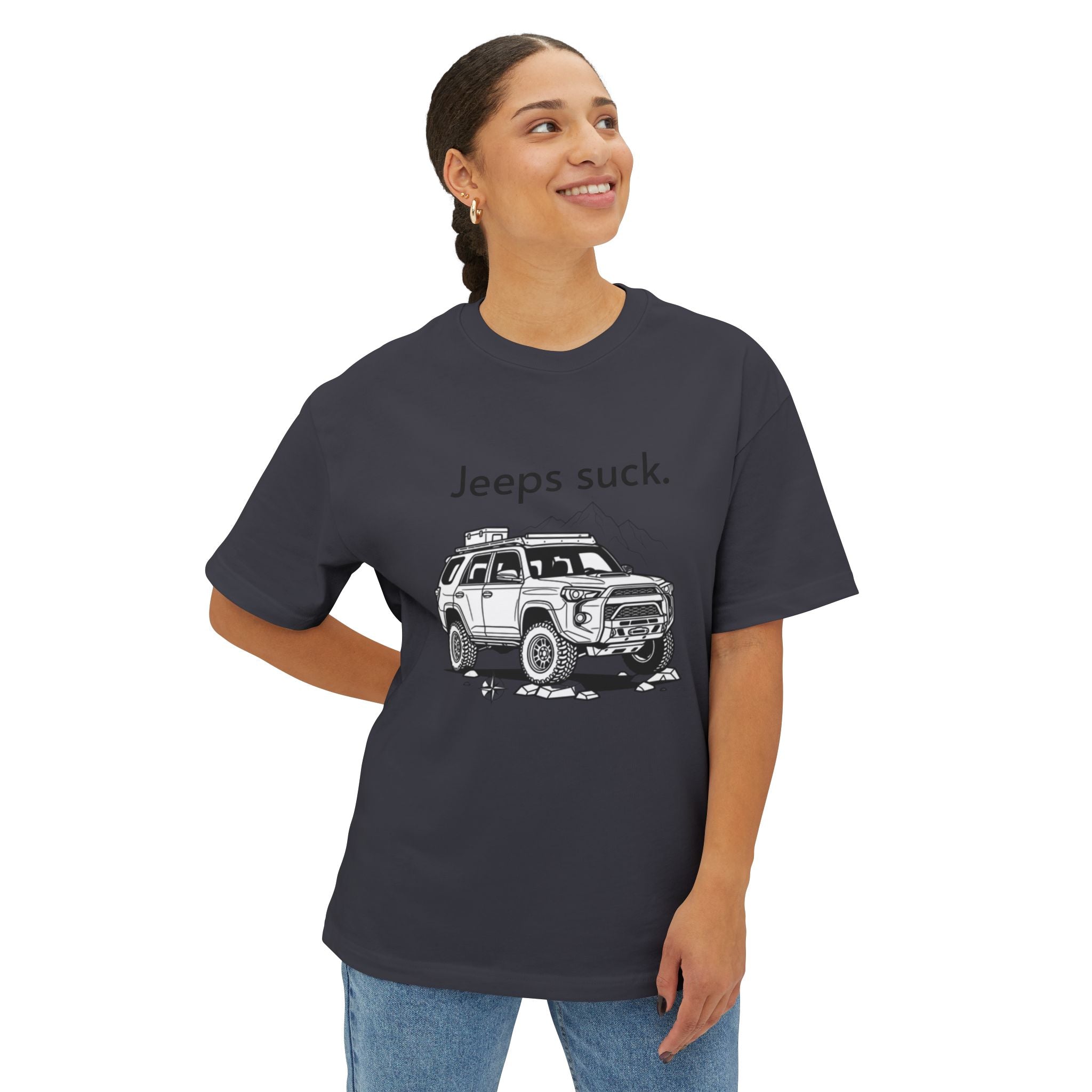 Graphic Tee — "Jeeps suck." Off‑Road SUV Illustration T-Shirt