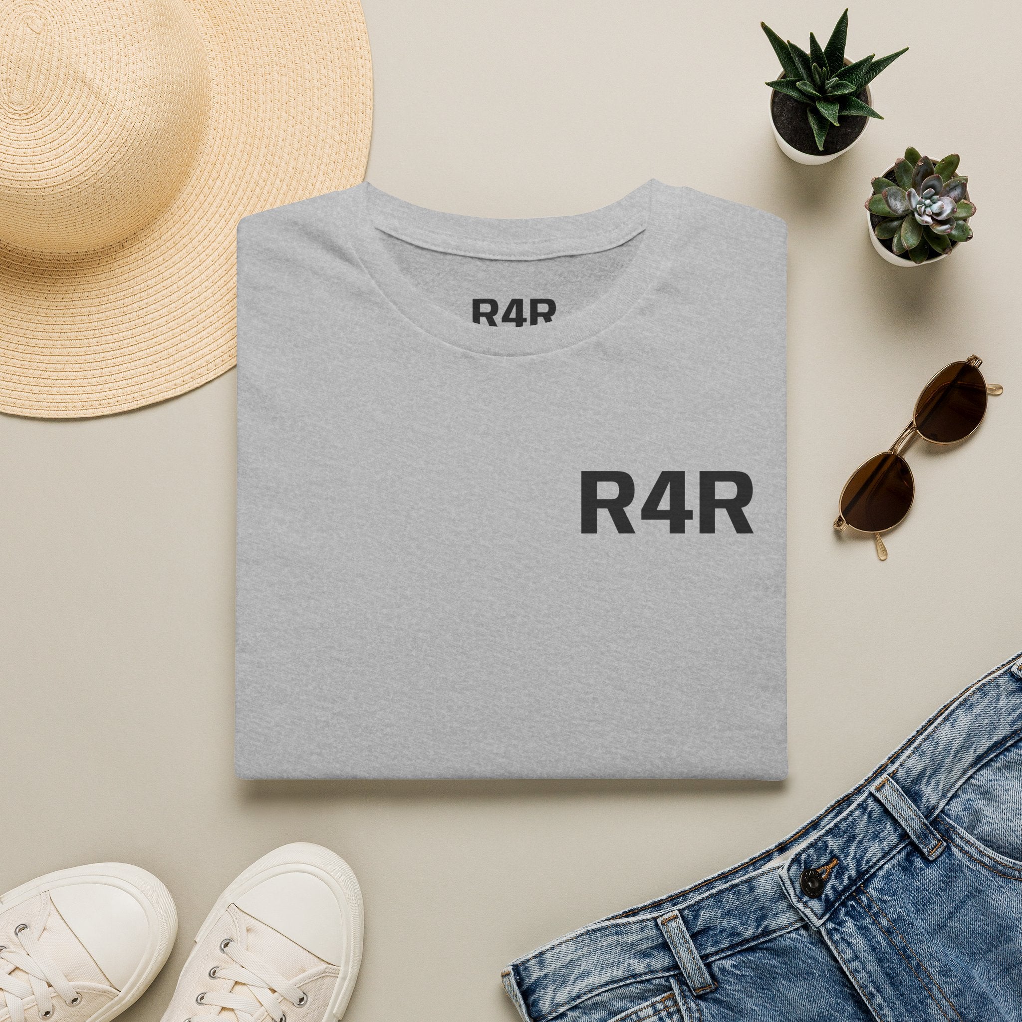 R4R Minimal Logo T-Shirt — Classic Chest Print Casual Tee